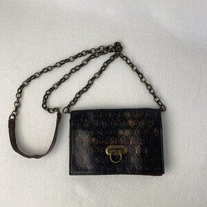 Braciano Small Purse Bronze Shoulder Chain Strap Faux Leather Pockets